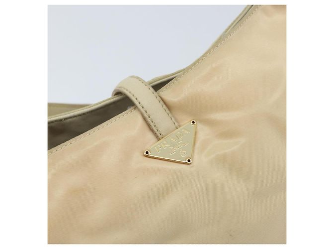 Borsa a Spalla PRADA Nylon Beige Oro Auth LNZ823 D'oro - vista 9