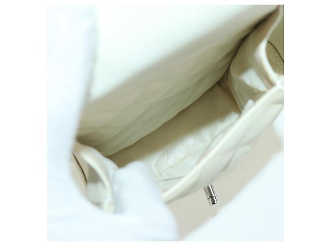 CHANEL Borsa a mano matelassé della linea Cambon in pelle bianca argento CC Auth ARZ785SAM Bianco - vista 23