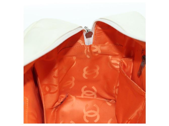 CHANEL Borsa a mano matelassé della linea Cambon in pelle bianca argento CC Auth ARZ785SAM Bianco - vista 27