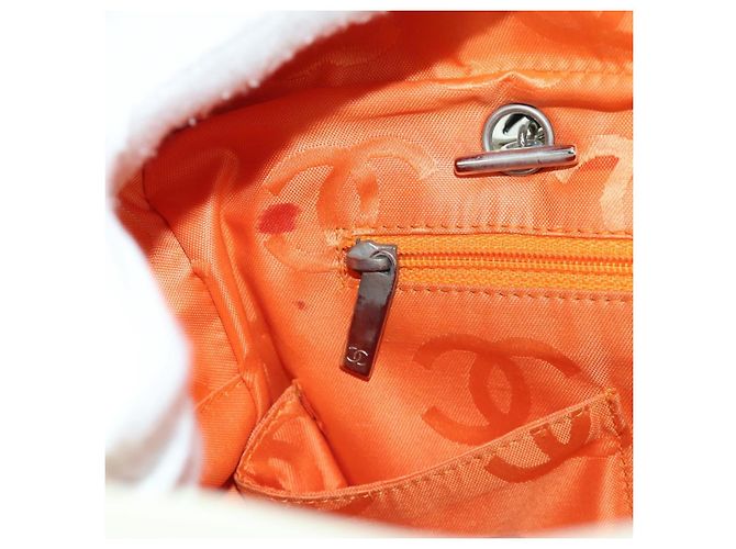 CHANEL Borsa a mano matelassé della linea Cambon in pelle bianca argento CC Auth ARZ785SAM Bianco - vista 28