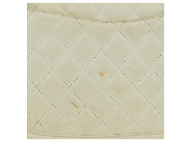 CHANEL Borsa a mano matelassé della linea Cambon in pelle bianca argento CC Auth ARZ785SAM Bianco - vista 3