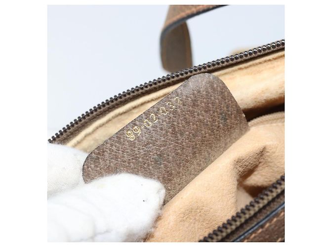 Borsa Sherry Line GG Supreme Web di GUCCI in PVC beige e oro 89 02 032 Auth LNZ714 D'oro - vista 12