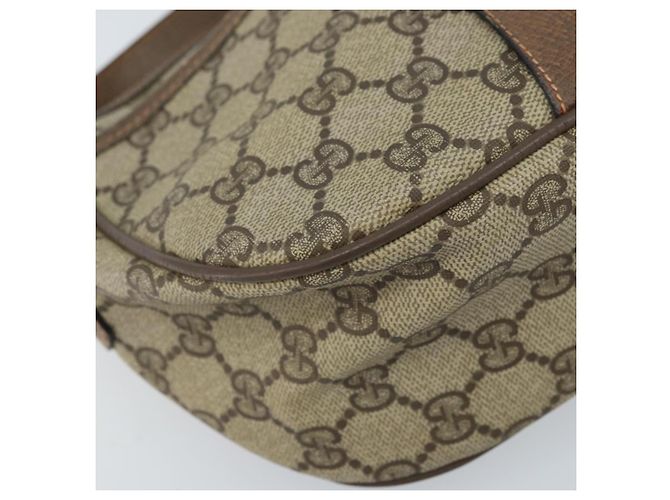 Borsa Sherry Line GG Supreme Web di GUCCI in PVC beige e oro 89 02 032 Auth LNZ714 D'oro - vista 15