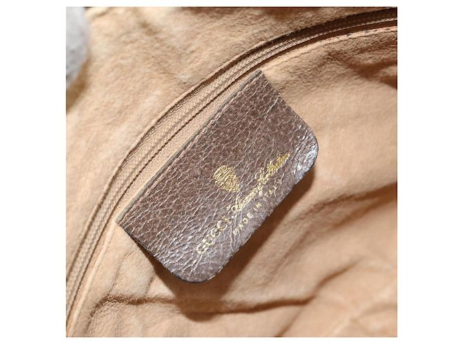 Borsa Sherry Line GG Supreme Web di GUCCI in PVC beige e oro 89 02 032 Auth LNZ714 D'oro - vista 19