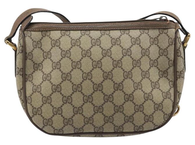 Borsa Sherry Line GG Supreme Web di GUCCI in PVC beige e oro 89 02 032 Auth LNZ714 D'oro - vista 2