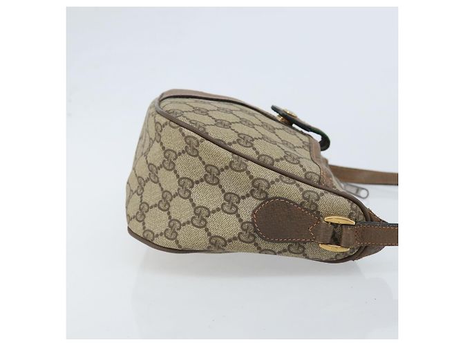 Borsa Sherry Line GG Supreme Web di GUCCI in PVC beige e oro 89 02 032 Auth LNZ714 D'oro - vista 3