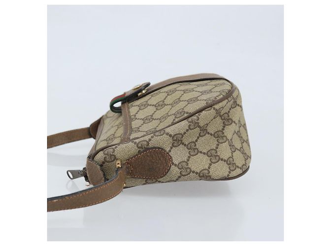 Borsa Sherry Line GG Supreme Web di GUCCI in PVC beige e oro 89 02 032 Auth LNZ714 D'oro - vista 4