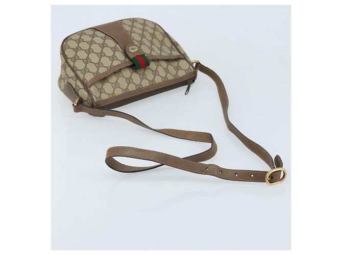 Borsa Sherry Line GG Supreme Web di GUCCI in PVC beige e oro 89 02 032 Auth LNZ714 D'oro - vista 7