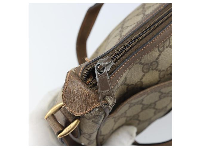 Borsa Sherry Line GG Supreme Web di GUCCI in PVC beige e oro 89 02 032 Auth LNZ714 D'oro - vista 9