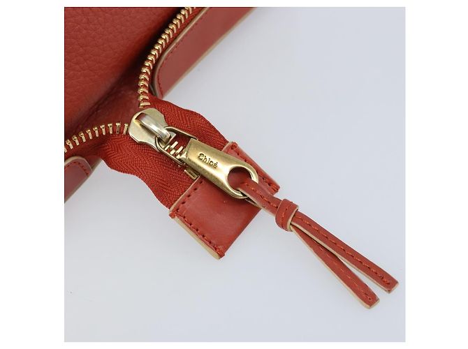 Chloé Borsa a mano Chloe in pelle rossa e oro Auth BA11654 Rosso D'oro - vista 10