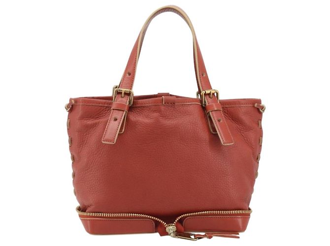 Chloé Borsa a mano Chloe in pelle rossa e oro Auth BA11654 Rosso D'oro - vista 13