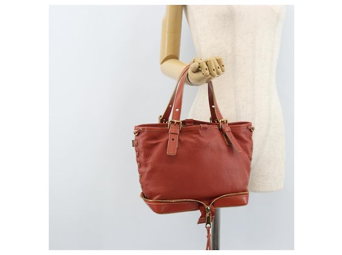 Chloé Borsa a mano Chloe in pelle rossa e oro Auth BA11654 Rosso D'oro - vista 24