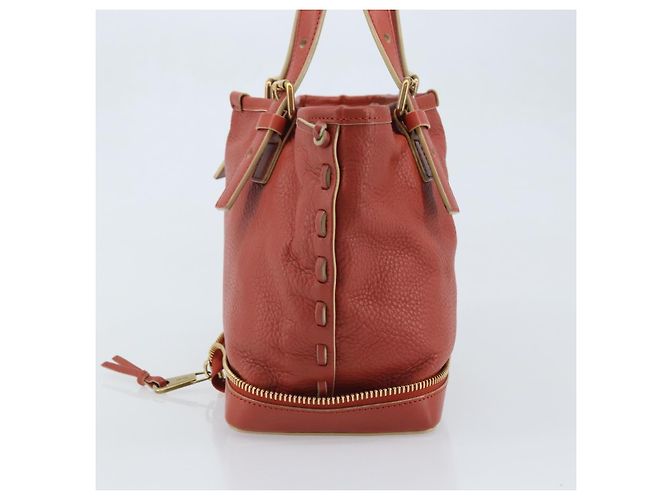 Chloé Borsa a mano Chloe in pelle rossa e oro Auth BA11654 Rosso D'oro - vista 3