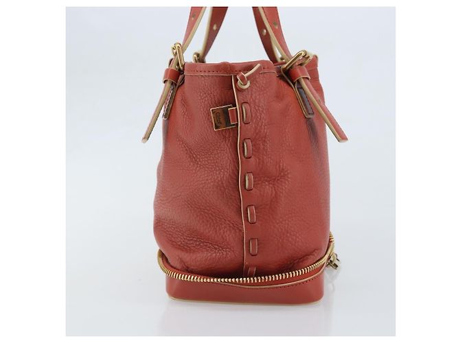 Chloé Borsa a mano Chloe in pelle rossa e oro Auth BA11654 Rosso D'oro - vista 4