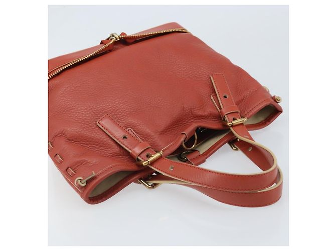 Chloé Borsa a mano Chloe in pelle rossa e oro Auth BA11654 Rosso D'oro - vista 6