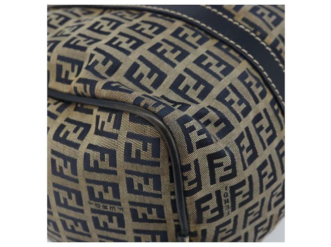 FENDI Zucchino Canvas Tote Bag Navy Silber Auth LNZ696 Marineblau - Ansicht 14