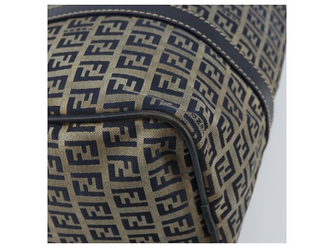 FENDI Zucchino Canvas Tote Bag Navy Silber Auth LNZ696 Marineblau - Ansicht 16