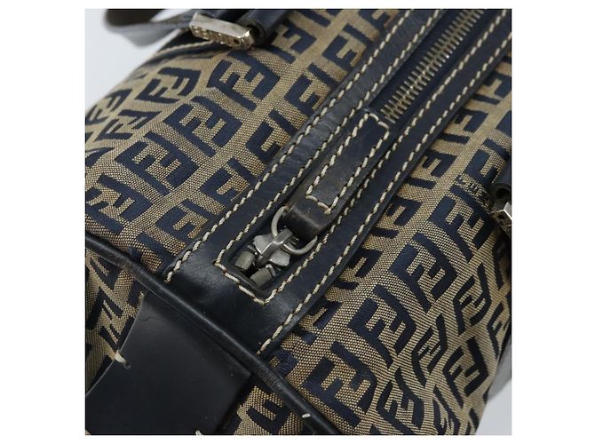 FENDI Zucchino Canvas Tote Bag Navy Silber Auth LNZ696 Marineblau - Ansicht 17