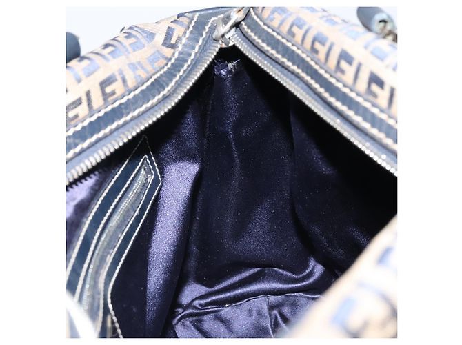 FENDI Zucchino Canvas Tote Bag Navy Silber Auth LNZ696 Marineblau - Ansicht 19