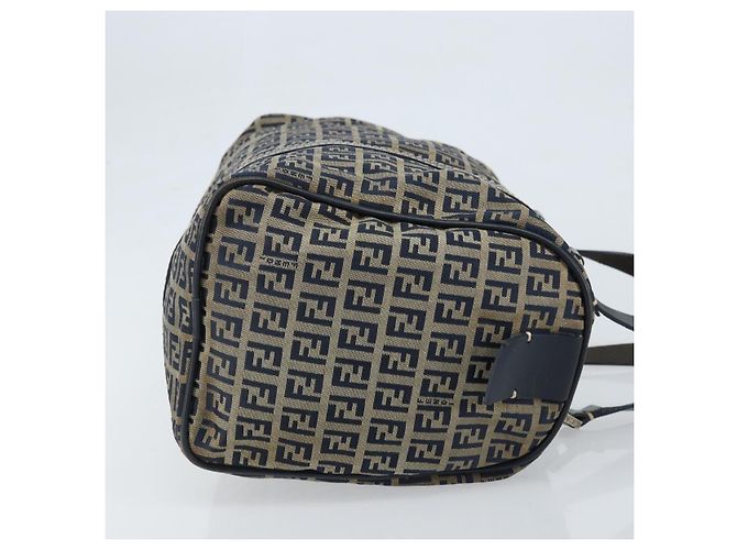 FENDI Zucchino Canvas Tote Bag Navy Silber Auth LNZ696 Marineblau - Ansicht 3