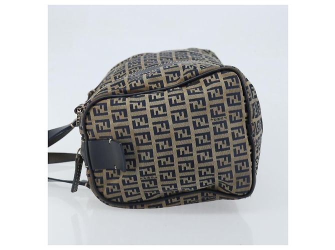 FENDI Zucchino Canvas Tote Bag Navy Silber Auth LNZ696 Marineblau - Ansicht 4