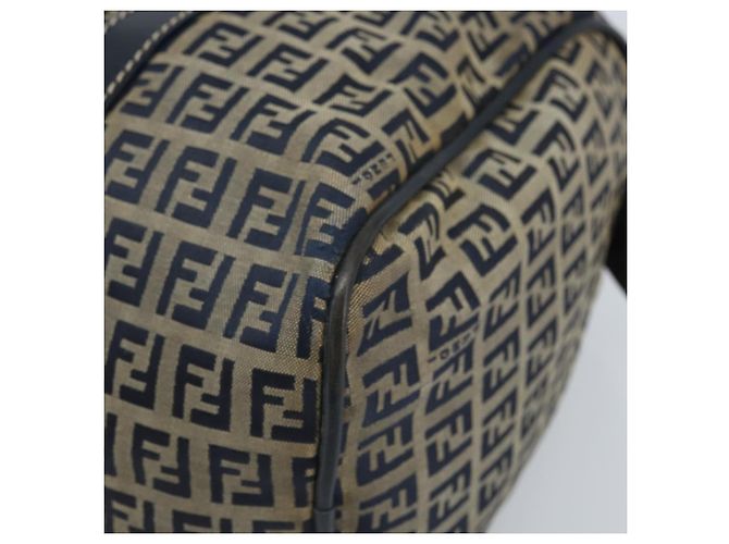 FENDI Zucchino Canvas Tote Bag Navy Silber Auth LNZ696 Marineblau - Ansicht 9