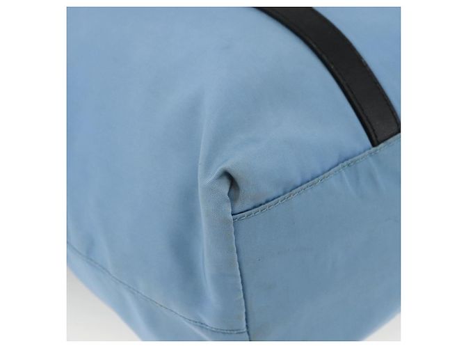 PRADA Tote Bag aus Nylon und Leder hellblau silber authentisch am11000 - Ansicht 15
