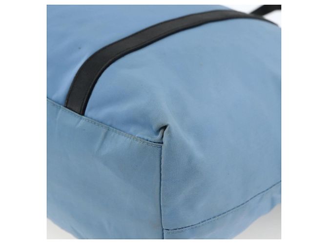 PRADA Tote Bag aus Nylon und Leder hellblau silber authentisch am11000 - Ansicht 16