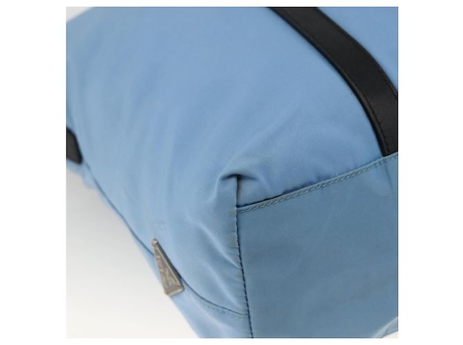 PRADA Tote Bag aus Nylon und Leder hellblau silber authentisch am11000 - Ansicht 17
