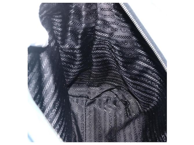 PRADA Tote Bag aus Nylon und Leder hellblau silber authentisch am11000 - Ansicht 21