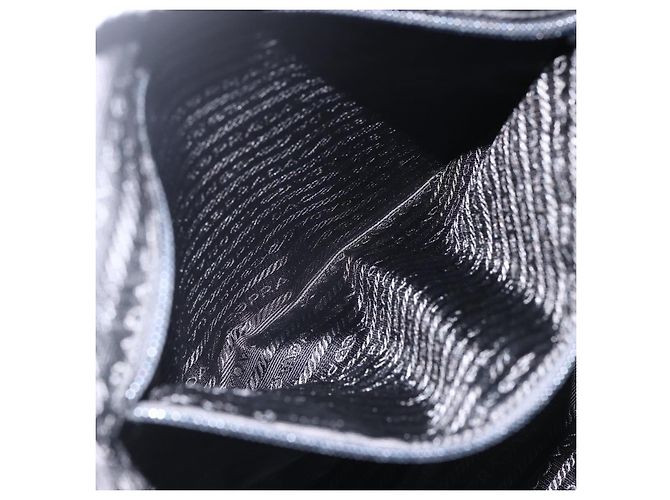 PRADA Tote Bag aus Nylon und Leder hellblau silber authentisch am11000 - Ansicht 24