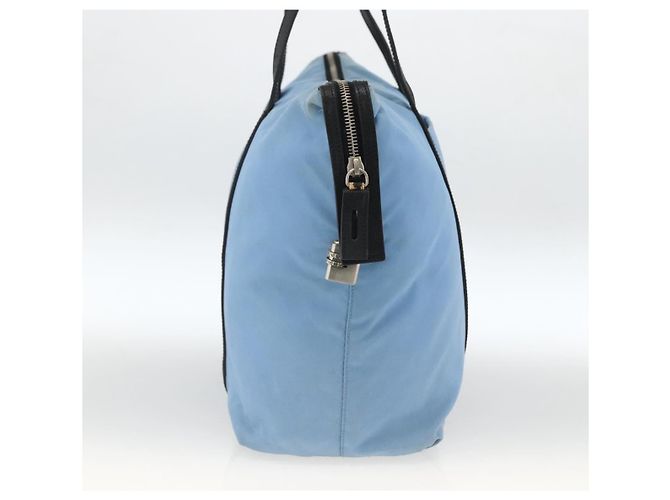 PRADA Tote Bag aus Nylon und Leder hellblau silber authentisch am11000 - Ansicht 3