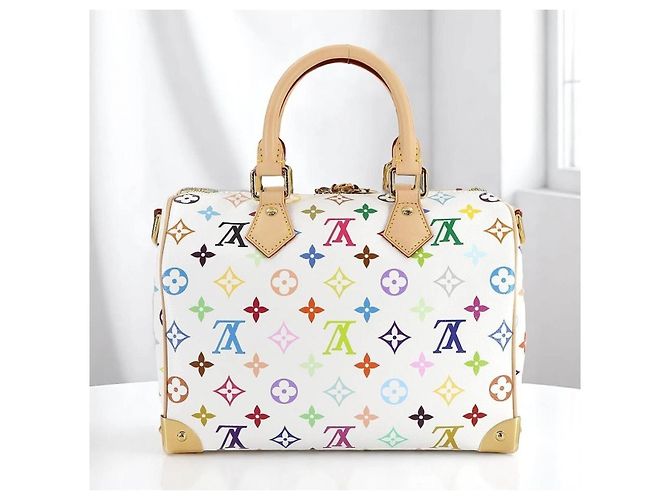 Louis Vuitton x Takashi Murakami Speedy 25 Multicolore Nuovo Bianco - vista 3