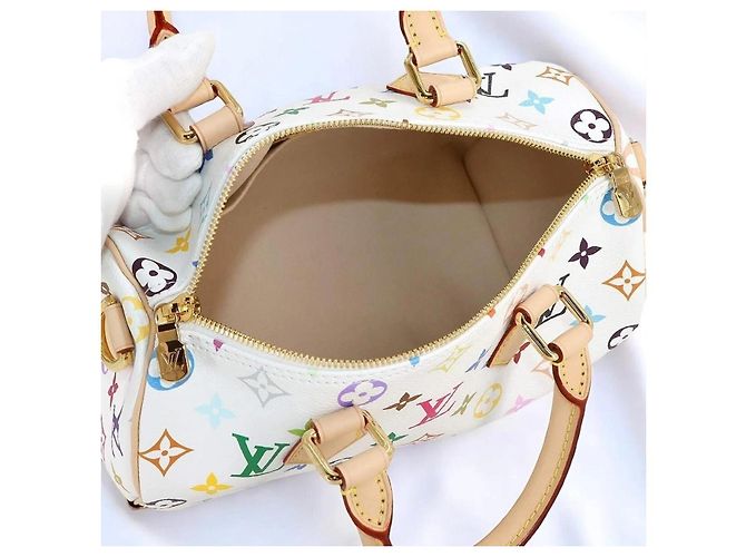 Louis Vuitton x Takashi Murakami Speedy 25 Multicolore Nuovo Bianco - vista 5