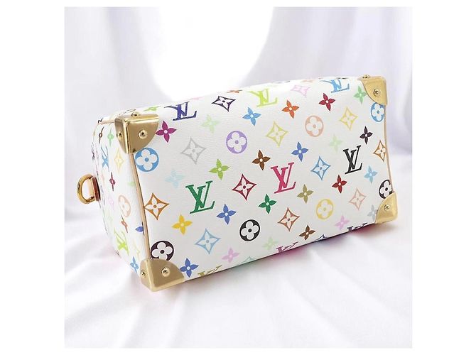 Louis Vuitton x Takashi Murakami Speedy 25 Multicolore Nuovo Bianco - vista 7