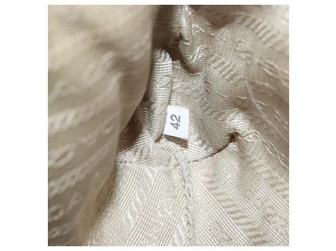 Ribbon PRADA Satinbeutel Beige Gold Auth BSZ565 Golden - Ansicht 12