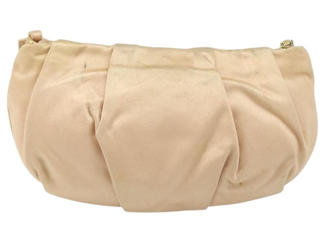 Ribbon PRADA Satinbeutel Beige Gold Auth BSZ565 Golden - Ansicht 2