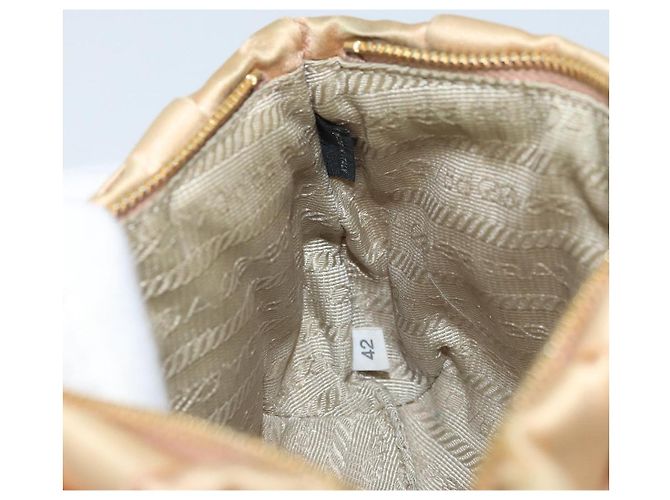 Ribbon PRADA Satinbeutel Beige Gold Auth BSZ565 Golden - Ansicht 20