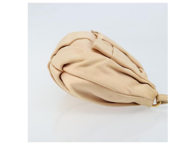 Ribbon PRADA Satinbeutel Beige Gold Auth BSZ565 Golden - Ansicht 3