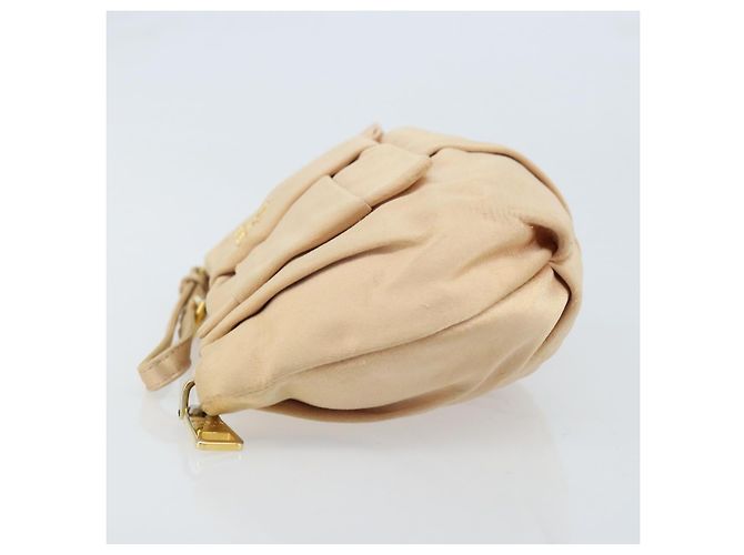 Ribbon PRADA Satinbeutel Beige Gold Auth BSZ565 Golden - Ansicht 4