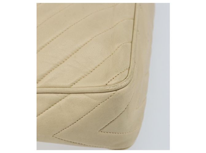 Borsa a Spalla CHANEL in Pelle di Pecora Beige Oro CC Auth BA11562A D'oro - vista 14