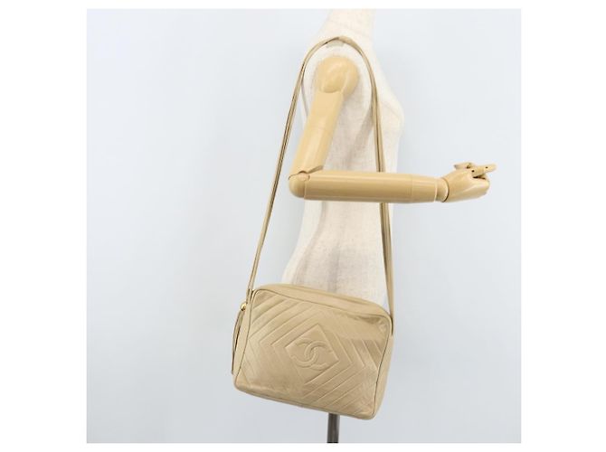 Borsa a Spalla CHANEL in Pelle di Pecora Beige Oro CC Auth BA11562A D'oro - vista 23