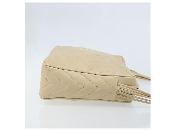 Borsa a Spalla CHANEL in Pelle di Pecora Beige Oro CC Auth BA11562A D'oro - vista 3