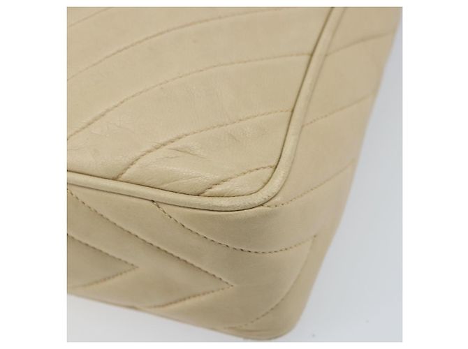 Borsa a Spalla CHANEL in Pelle di Pecora Beige Oro CC Auth BA11562A D'oro - vista 9