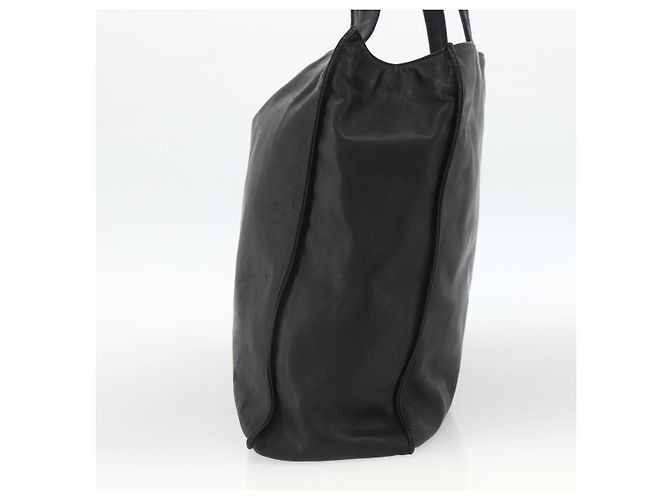 Borsa Tote in pelle nera CHANEL CC Auth bs34155 Nero - vista 4