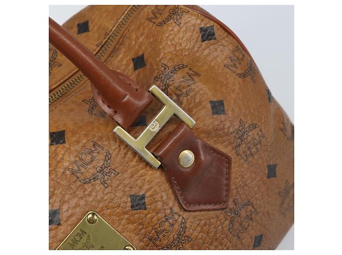Bolso MCM Logogram Vicetos de cuero PVC 2 en 1 marrón dorado Auth BSZ275 Castaño - vista 10