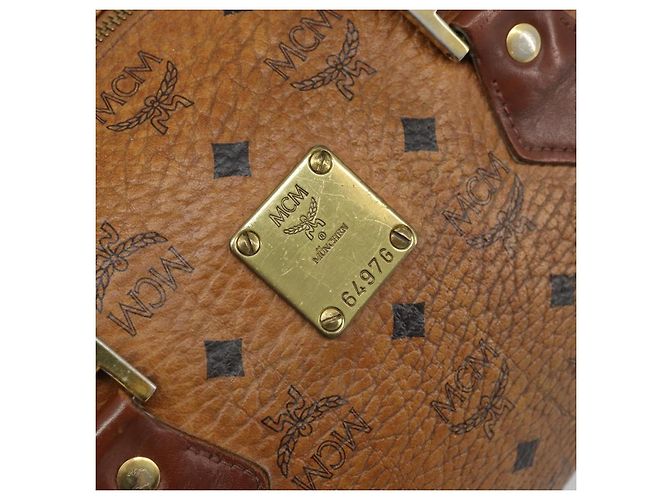 Bolso MCM Logogram Vicetos de cuero PVC 2 en 1 marrón dorado Auth BSZ275 Castaño - vista 12
