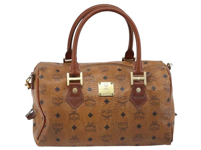 Bolso MCM Logogram Vicetos de cuero PVC 2 en 1 marrón dorado Auth BSZ275 Castaño - vista 13