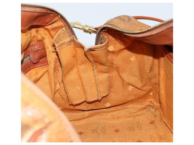 Bolso MCM Logogram Vicetos de cuero PVC 2 en 1 marrón dorado Auth BSZ275 Castaño - vista 20