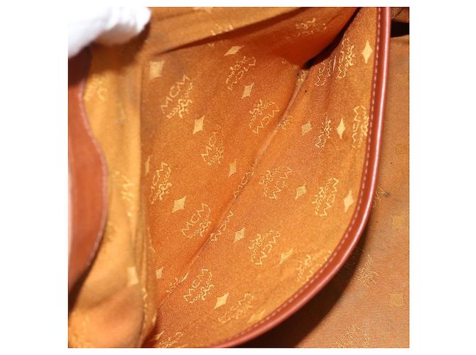 Bolso MCM Logogram Vicetos de cuero PVC 2 en 1 marrón dorado Auth BSZ275 Castaño - vista 24